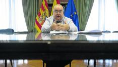 El secretario de Estado de Justicia, Tontxu Rodríguez, durante la entrevista concedida a HERALDO en su visita de ayer a Zaragoza.