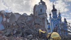Iglesia ortodoxa destruida en Bohorodychne