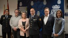 Reunión de la Policía Nacional con representantes de los Colegios Oficiales de Médicos, Enfermería, Farmacéuticos y Veterinarios de Huesca.
