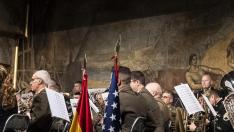 Concierto de músicos militares de EE.UU y de la Academia General Militar, en la sede de Caja Rural de Aragón en Zaragoza