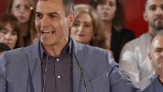 Pedro Sánchez en la presentación de la candidata a la alcaldía de Pamplona