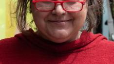 María Pilar Mateos, delante de su estanco en Conde de Aranda.