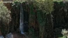 El descenso del caudal se nota en el Salto de Bierge, en la sierra de Guara.