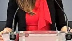 Beatriz Oliván, número 1 de Vox a Ayuntamiento de Binéfar en la presentación de su candidatura.
