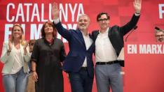 El candidato del PSC-PSOE a la Alcaldía de Barcelona, Jaume Collboni y el líder del PSC, Salvador Illa.