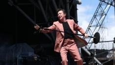 Rick Astley, ayer en el Festival de Glastonbury.