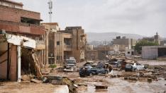 Consecuencias del temporal en Derna, a unos 900 kilómetros de Trípoli