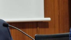 Jorge Gómez (Cámara Comercio), Samuel García (Ibercaja) y Marcos Sanso (Universidad de Zaragoza).
