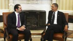 Hariri en su reunión con Obama.