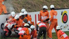 Momento en que los equipos de rescate auxilian a Héctor Barberá