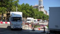 Varias camionetas de la empresa transportes Ochoa