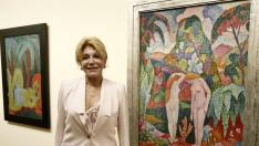 Tita Cervera, la baronesa Thyssen, en la presentación de una exposición