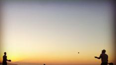 Atardecer en la playa de Las Canteras, en Las Palmas de Gran Canaria.