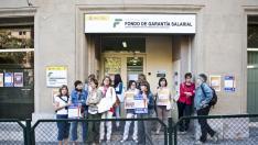 Protesta de los trabajadores del Fogasa en Zaragoza en 2011 por la falta de personal