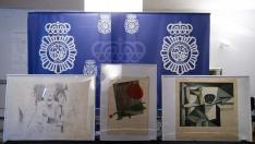 La Policía Nacional recupera en Málaga dos obras de Picasso y una de Joán Miró robadas en 2010