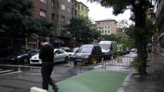 El nuevo carril bizi que une Franco y López con Fernando el Católico, recién pintado