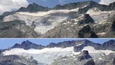El glaciar de la Maladeta en 1999 y 2007