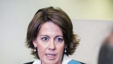 Yolanda Barcina a su llegada a la Audiencia Nacional