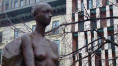 La escultura, este lunes.
