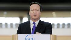 Cameron, durante su discurso en la Villa Olímpica de Londres