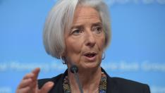 Christine Lagarde, durante la reuni&oacute;n