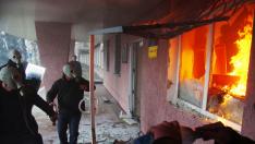 Activistas prorrusos en la ciudad de Horlivka