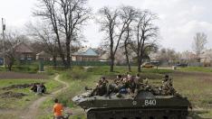Los blindados ucranianos han tomado posiciones en la zona de Donetsk
