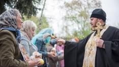 Slaviansk (Ucrania) celebrando este sábado la Pascua ortodoxa.