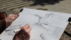 Encuentro de dibujantes y pintores en el parque Delicias