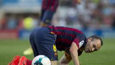 Andrés Iniesta, en el partido del Barcelona con el Elche