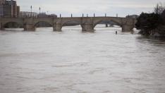 El Ebro a su paso por Zaragoza este martes