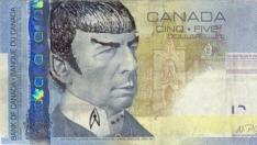 Singular homenaje a Leonard Nimoy... en los billetes de cinco dólares canadienses