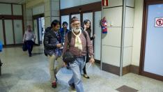 Luis Laín a su llegada a Barajas.