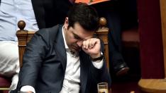 Tsipras durante la sesión del Parlamento griego este miércoles.