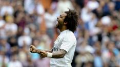 Marcelo celebrando su gol.