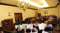 El pleno de la Diputación Provincial de 25 de Febrero de 2011 fue escenario de una protesta laboral.