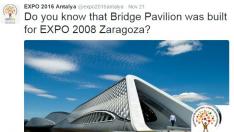 El Pabellón Puente, referente para la Expo 2016 de Antalya