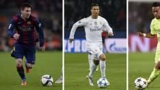 Messi, Cristiano Ronaldo y Neymar.