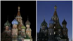 La catedral de San Basilio en Moscú, apaga sus luces