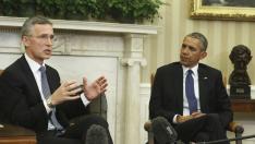 Obama y Stoltenberg reunidos en la Casa Blanca.