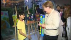 Merkel y Tusk visitan el campo de refugiados de Ganziantep en Turquía