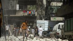 Ataque en un barrio de Alepo, el pasado 28 de abril.