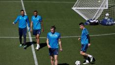 Jugadores del Real Madrid durante una sesión de entrenamiento.
