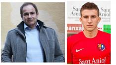 Albert Valentín, secretario técnico del Real Zaragoza, y Gerard Valentín, su hijo mayor, lateral derecho del Nástic de Tarragona.