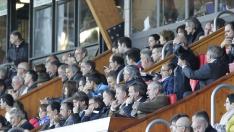 Vista del palco de Los Pajaritos durante el Numancia-Real Zaragoza del pasado sábado. Lapetra estaba en primera fila, Cuartero en la zona más alta junto a Juliá.