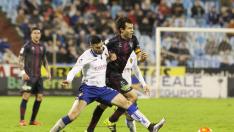 Imagen del partido Real Zaragoza-SD Huesca de la primera vuelta en La Romareda, duelo que se jugará en El Alcoraz en la próxima jornada, la 40ª, el jueves día 26.