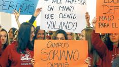Los alumnos de Fisioterapia protestan en la jornada de huelga desarrollada el pasado 11 de octubre en el Campus de Soria