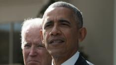 Barack Obama en una comparecencia junto al vicepresidente Joe Biden.