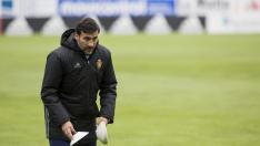 Raúl Agné, en un entrenamiento reciente en La Romareda