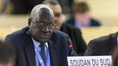 El representante de Sudán del Sur, Kuol Alor Kuol Arop en la sesión del Consejo de DD.HH. de la ONU.